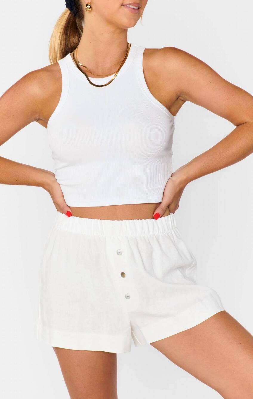 NEW SHOW ME YOUR MUMU women's max boxer shorts in white